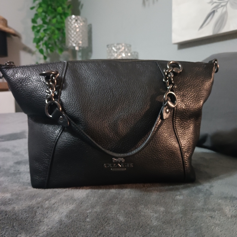 Coach Black Leather Women's Bag